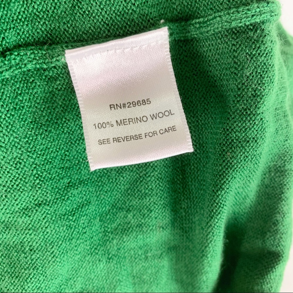 Pendleton green v-neck merino wool sweater - Picture 11 of 12